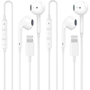 [Apple MFi Certified] for iPhone Headphones Wired Earbuds/Earphones with Built-in Microphone & Volume Control HiFi Stereo Nosie Reduction Compatible for iPhone 14 13 12 11 Pro Max XS XR X 8 7, 2 Pack, LB