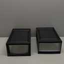 IRIS USA 6 Qt. Plastic Drawer Storage Organizer Stacking Drawers, 2-Pack, Stackable Unit with Sliding Drawer for Bedroom Kitchen Under Sink Pantry Craft Room Bathroom Dorm Office, Black