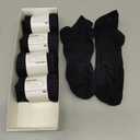 CS CELERSPORT 5 Pairs Women's Ankle Running Socks Cushioned Athletic Sport Socks with Tab (Black, S)