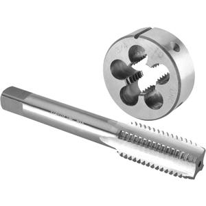 Burkit 3/4"-10 UNC Tap and Die Set, 3/4 x 10 UNC Machine Thread Tap and Round Die Right Hand