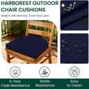 HARBOREST Outdoor Chair Cushions Set of 4, Water Resistant Patio Chair Cushions with Ties, Outdoor Seat Cushions for Patio Furniture, 17"x16"x2", Navy