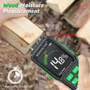 Rechargeable Moisture Meter for Wood, Walls & Hardwood Accurate Pin-Type Digital Tester with Large Color Display, Automatic Alarm, Calibration & HOLD Function for DIY & Construction Projects