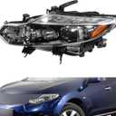HID Xenon Headlights Assembly for Driver Side Replacement for Nissan Murano 2009-2014 Chrome