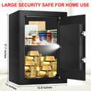 3.4 Cub Large Safes for Home Use, Digital Home Safe Box Fireproof Waterproof with Programmable Keypad, Spare Keys and Removable Shelf, Anti-Theft Fire Proof Safe for Document Money Valuables