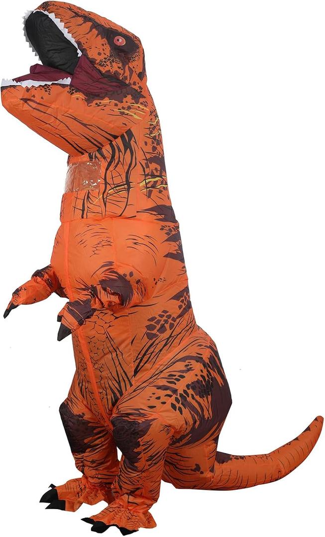 Inflatable Dinosaur Costume for Adults,Blow Up Dinosaur Costume for Halloween Party Costumes (Brown)