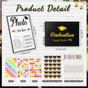 Eaasty 2026 Graduation Guest Book Set for Instant Photos, 11.6 x 8.3 Inch Scrapbook Album with Wooden Sign, Metallic Markers & Corner Stickers, 80 Pages DIY Grad Party Decorations(Black)