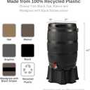 RTS Home Accents 50-Gallon ECO Rain Barrel Made with 100% Recycled Plastic, Flat Back Rain Water Collection Barrel, Stand Included, Black