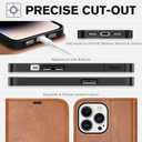 TUCCH Case for iPhone 14 Pro Max Case Wallet, [TPU Shockproof Inner Shell], PU Leather [RFID Blocking] 4 Card Holder Magnetic Stand Protective Cover Compatible with iPhone 14 Pro Max, Textured Brown