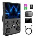 r36pro Retro Handheld Game Console Linux System 128G Card 20000+ Game,Portable Emulators Console 3.5 IPS Screen 30+ Emulators (Clear Black)
