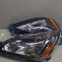 Headlight Assembly for 2003-2007 Honda Accord, OE Headlamp Replacement, Black Housing, Amber Reflector, Left+Right 2/4-Door