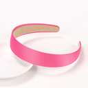 4 x WantGor Satin Headbands for Women, 1.2 Inch Wide Solid Hair Bands Plain Hairband Holiday Head Band Hair Accessories for Crafts DIY (Rose Red)