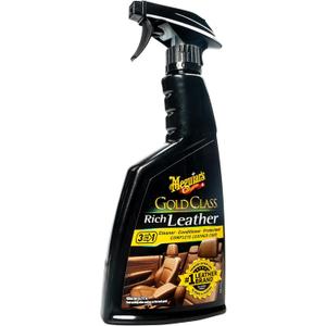 Meguiar's Gold Class Rich Leather Cleaner and Conditioner 3-in-1 Spray, Non-Greasy Car Leather Cleaner and Conditioner Treatment with Advanced UV Protection, 15.2 Oz Spray Bottle
