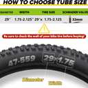 Hydencamm 2 Pack 29 Bike Tube Fit 1.75/1.95/2.125 with 32mm Schrader Valve, 29 Inch Bike Tire Tube with 2PCS Levers, Bicycle Tube 29 x 2.10 Compatible with Kids/Road Bikes (2 of One Size)