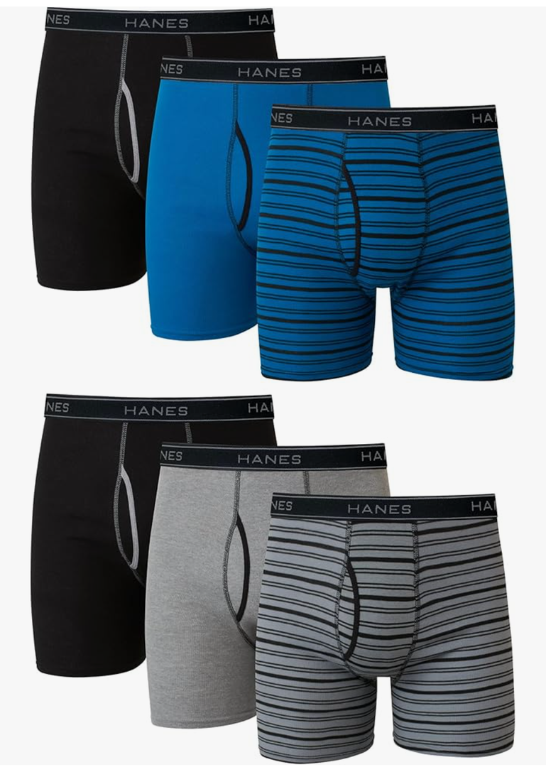 Hanes mens Underwear Boxer Briefs Pack, Cool & Breathable Cotton Moisture-wicking Underwear for Men, No Ride Up,XL