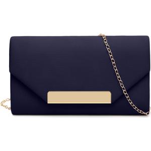 Clutch Purses for Women Evening Bag Faux Suede Formal Party Wedding Cocktail Prom (Navy Blue 2)