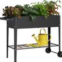 Elevate 32" Tall Raised Garden Bed with Wheel,Planter Box for Backyard,Outdoor Garden, Patio, Balcony, 400lb Capacity,Black
