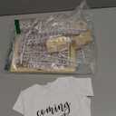 Coming Soon Baby Announcement Ideas, Surprise Pregnancy Announcement for Grandparents Dad Husband Family- Gender Reveal Baby Shower Gifts- Felt Letter Board, Onesie,Booties, Wooden Blocks (White Bodysuits)