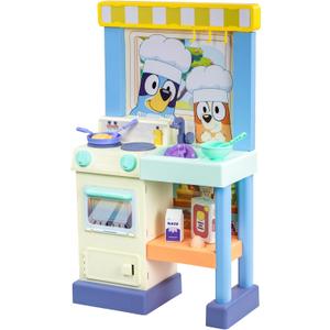 Bluey Kitchen Play Set for Kids Ages 4-8, 3ft Tall Pretend Kitchen Playset Stove, Sink, Oven & 20+ Accessories Chef Hat, Kid Play Kitchen, Medium