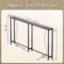 Huuger Narrow Console Table with Power Outlets & USB-C, Rustic Brown, 78.7"-94.5"W x 5.9"D