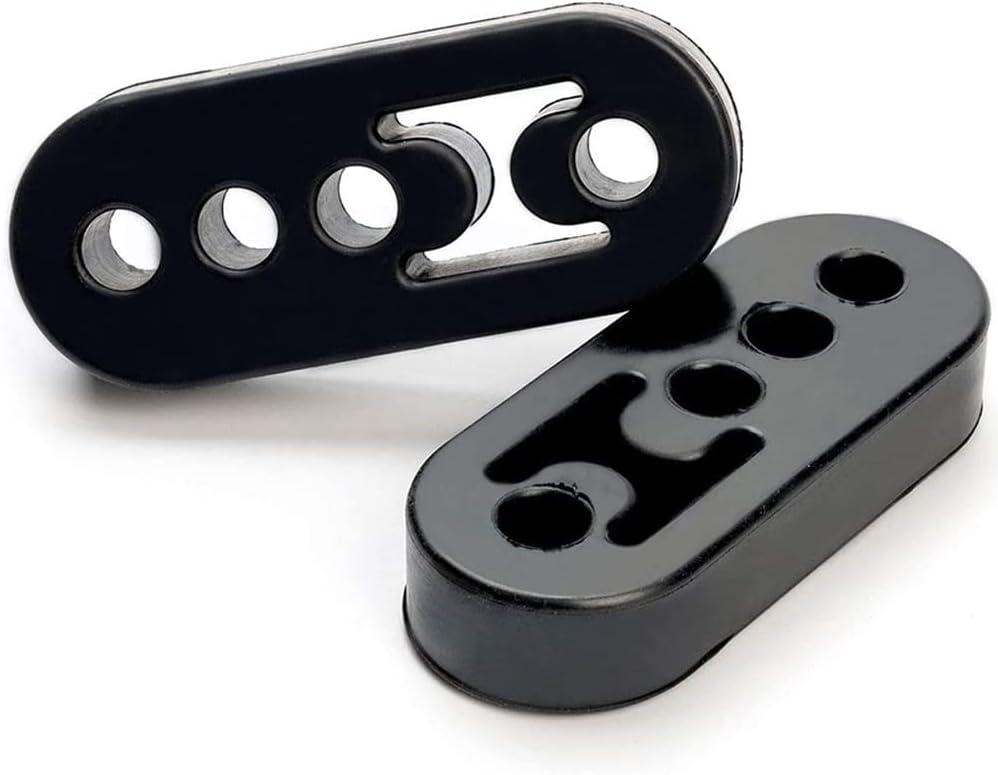 Greluma 4 Pcs Universal 4 Hole Exhaust Hanger Hole Diameter 12mm Car Exhaust Insulator Muffler Bracket High Density Rubber