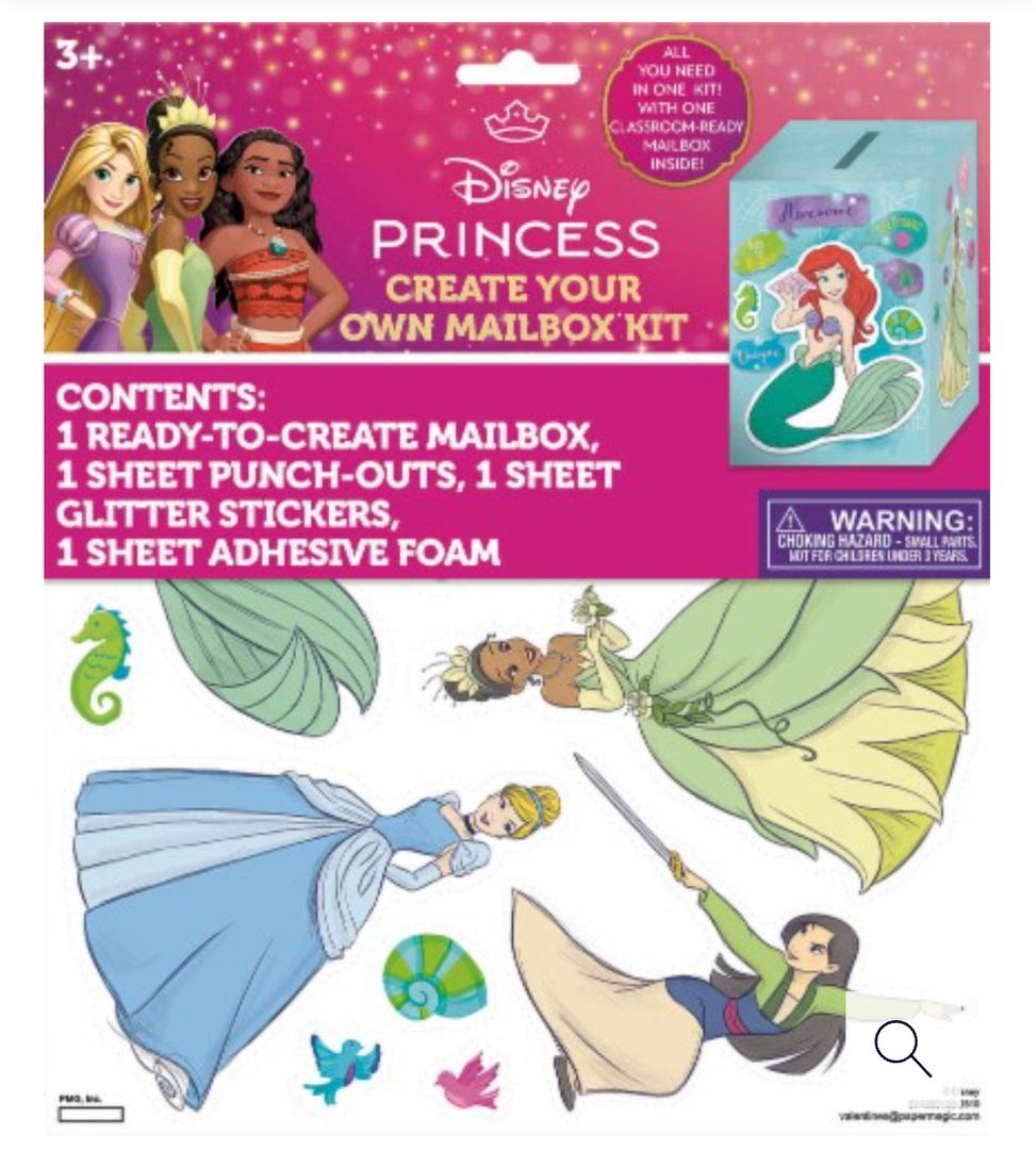 Disney Princess Create Your Own Mailbox Kit, 6Pcs