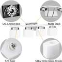 4-Light Modern Chrome Vanity Light Fixture with White Glass Shade for Bathroom Over Mirror, 31.5 Inches