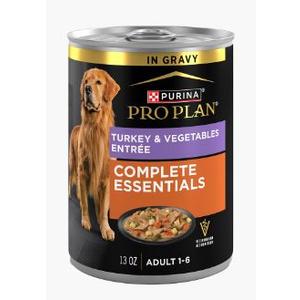 Pro Plan Complete Essentials Adult Turkey & Vegetables Entrée Slices In Gravy Wet Dog Food, 2 packs Best By January 2027 +  Purina Fancy Feast Limited Ingredient Cat Treats, Savory Cravings Salmon Flavor - 3 oz. Box Best By Feb. 2026 + Purina Pro Plan Complete Essentials Adult Grain Free Turkey and Vegetable Entree Classic Canned Cat Food 3 oz. Best Sept. 2026