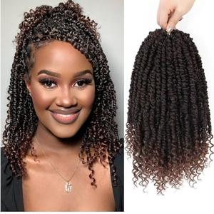 Pre-Looped Passion Twist Crochet Hair 12 Inch – 8 Packs Lightweight, Tangle-Free Synthetic Braids for Black Women – Soft, Natural Look, Easy Install (T1B/30)