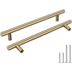 Goldenwarm 10 Pack Champagne Bronze Cabinet Pulls Gold Cabinet Handles 6-1/4 inch(160mm) Champagne Drawer Handles Brushed Bronze Drawer Pulls Kitchen Bathroom Bedroom Dresser Furniture Hardware