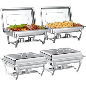 GGIU Chafing Dishes for Buffet Set: Chafers for Catering - Chafing Dish Buffet Set with Lids | Chafers and Buffet Warmers Sets | Serving Food Warmer | Chafers Servers Sets