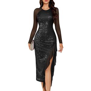 Size Medium Dazzling Full Sequin Coverage: This stunning sequin dress for women features an all-over shimmering sequin body that catches every light, making it a show-stopping sparkly dress perfect for stealing the spotlight. Size M