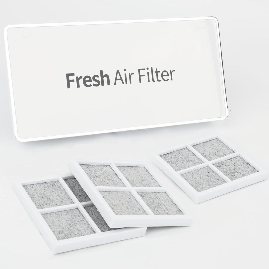 MCR66849208 Refrigerator Air Filter Cover with 3pcs LT120F Refrigerator Air Filter, Compatible with LMRS28596D, LMRS28596S, LMRS28626D, Replacement MCR66849219, MCK703881, ACW75477501