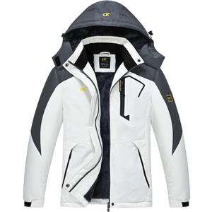 Pdbokew Women's Skiing Snowboarding Jackets Fleece Hood Mountain Snow Coat (Medium, White)