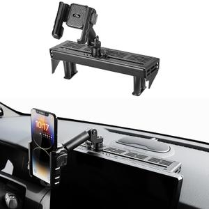 JOYTUTUS Metal Dash Mount Phone Holder for 2025 2026 4Runner(Only for 14Inch Screen) | No Drill Installation | Custom Fit Phone Mount Expansion Platform | One-Hand Adjustable Clip