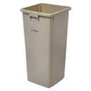 Winco 23 Gallon Beige Commercial Square Plastic Trash Can