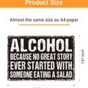 2 x YVHOGTA Funny Bar Metal Sign No Great Story Started with Salad Vintage Beer Sign for Home Bar Basement Garage Man Cave Decor 12x8 Inch