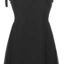 Goth Dark Sweet Black Summer Mini Dresses Spaghetti Straps Sleeveless Swing Skater Dress Club Party Y2K Streetwear (X-Large)