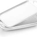 Serving Tray with Handles, 16"x 9.5" Large Serving Platter, White Porcelain Platters for Serving Food, Serving Platters and Trays for Parties, Entertaining, Dessert, Fruit, Turkey, 3-Pack, Rectangle