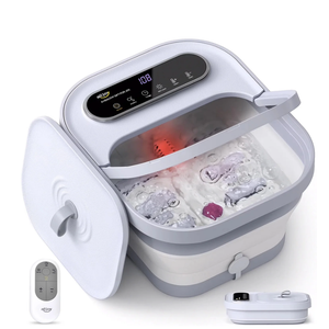 Alljoy Collapsible Foot Spa with Massager and Heat, Foot Bubble Bath Tub with 6 Massage Rollers, Foot Soak Tub with Heater