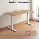 FEZIBO One-Piece Standing Desk, 48"x24" Seamless Tabletop Electric Height Adjustable for Home Office, Study Rooms & Multi-Device Workstations, Maple