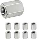 8 Pcs 304 Stainless Steel hex Coupling Nuts M8 x 1.25-Pitch 24mm Stainless Steel Rod Coupling Nuts(Metric)