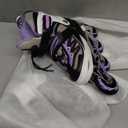 2PM SPORTS Cytia Pink Girls Adjustable Illuminating Inline Skates with Light up Wheels, Fun Flashing Beginner Roller Skates for Kids (Medium - Big Kid (13C-3 US), Purple)