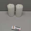 Homemory Dripping Wax Flameless Candles, Battery Operated Candles with Remote Control and Timers, LED Pillar Candles, Electric Fake Candles, 3" x 6", Set of 2