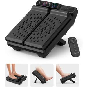 Foot Massager for Neuropathy,Plantar Fasciitis, High-Frequency Vibration Feet Massager with Heat, 30 Speed Levels & 3 Angles Relax Calf Leg and Foot for Circulation Pain Relief, Remote Control (Black)