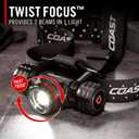 Coast XPH34R 2700 Lumen USB-C Rechargeable-Dual Power LED Headlamp withPURE Beam Twist Focus and Magnetic Base