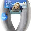 TRAVELREST Nest Neck Support Pillow - Travel Essentials, Memory Foam, Compact Travel Pillow for Long Flights, Plane Sleeping Accessories, Comfortable, Compact, Washable, Attaches to Luggage - Gray  