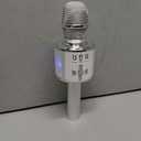 BONAOK Karaoke Microphone for Kids & Adults - Bluetooth Microphones Singing Mic with Disco Lights, Echo Effect, Built-in Speaker Portable Karaoke Player for Party Travel Gifts Q78(Silver)