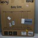 Keny 29"-42.5" Baby Gate for Stairs, Auto Close Safety Dog Gate, Pressure Mounted Easy Walk Through Pet Gate for Doorways, Durable Stair Gate, 30" Tall, White