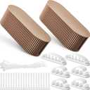 Marsui 2 Pcs Cable Management Box Cord Hider Organizer with 46 Pcs Cable Management Kit Wire Box for Power Strips Surge Protectors Desk TV Computer Wires Home Office(Light Coffee)