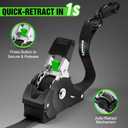 Retractable Ratchet Straps (4-Pack) - 1 Inch x 10 Feet (1,650lb Break Strength) - Heavy Duty Auto Self Retracting Tie Down Straps for Motorcycle, ATV, UTV, Truck, Cargo Trailer - Black